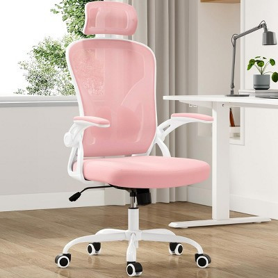 FURNIinspire Task and Office Chairs,  Office Chair, Home Office Desk Chair with Headrest, Pink, 23.43"*23.43"*56.69" | Target