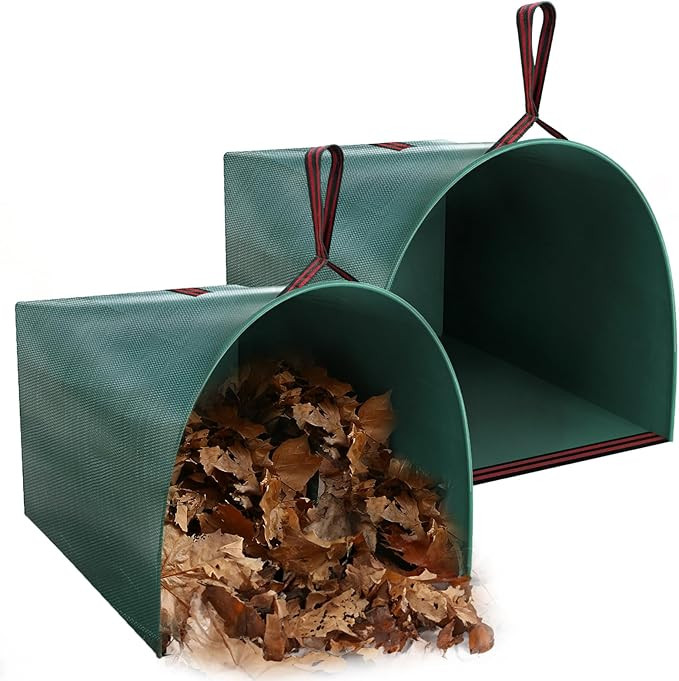 Joyhalo Reusable Yard Waste Bags, 2 Pack 40 Gallon Dustpan-Type Garden Bag for Collecting Leaves ... | Amazon (US)