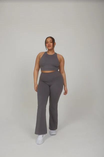 SKINLUXE HIGH WAISTED FLARED LEGGING - TORNADA GREY | TALA (UK)