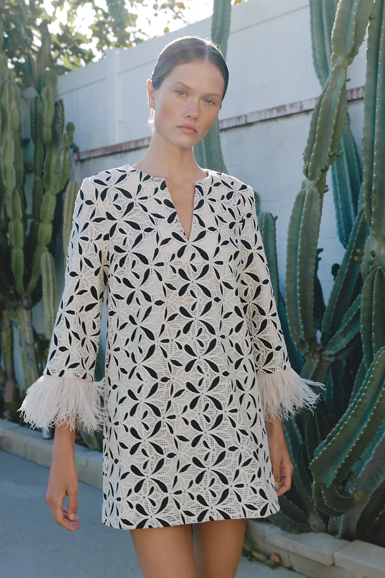 English Factory Feather-Pointed Mini Dress | Anthropologie (US)