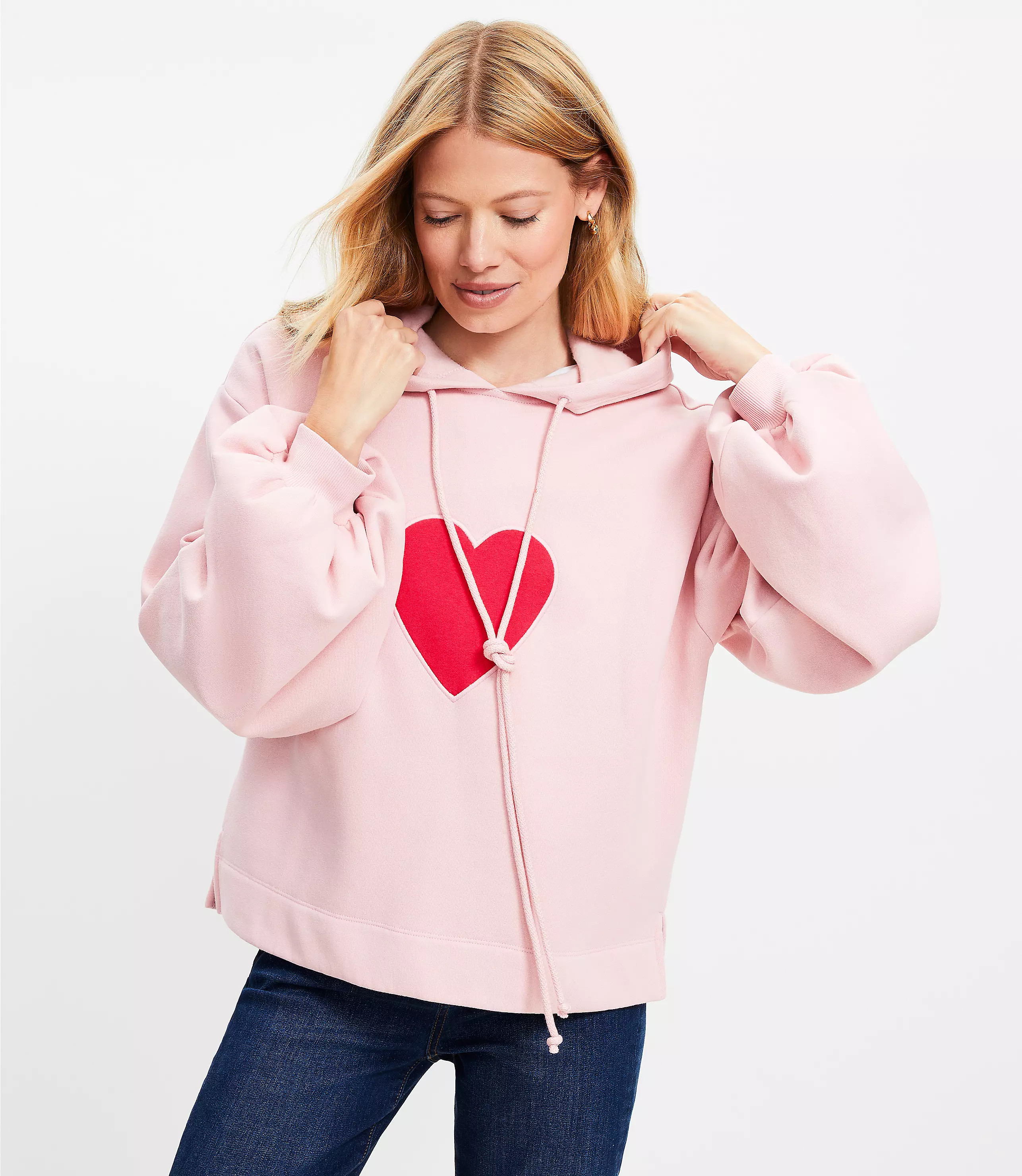 Heart Terry Hoodie | LOFT
