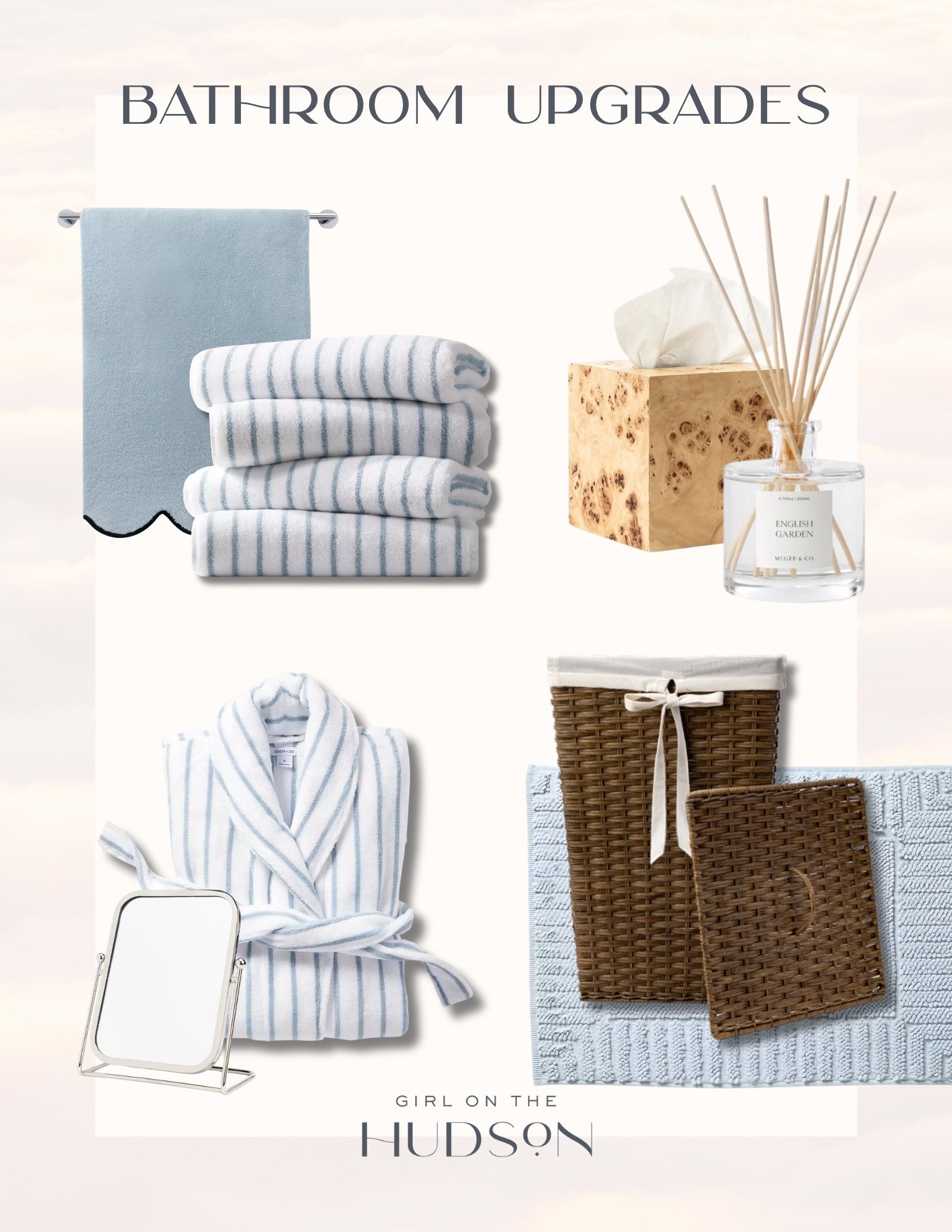 A few small bathroom upgrades can make the whole space feel more pulled together. I love the mix of soft blue towels, striped linens, woven storage and simple countertop details for an easy refresh.

bathroom decor, bathroom refresh, bath towels, striped towels, woven hamper, bath mat, bathroom accessories, home decor, bathroom organization, Girl on the Hudson

#LTKHome #LTKmomlife #LTKootd
