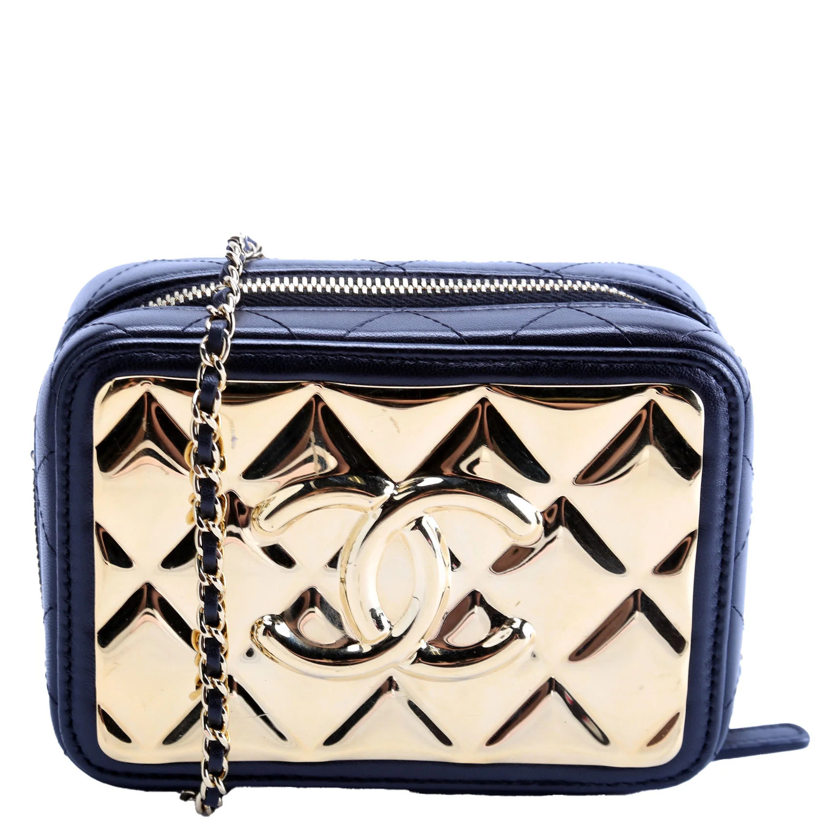 CC Quilted Mini Gold Plate Clutch With Chain 31M | Keeks Designer Handbags