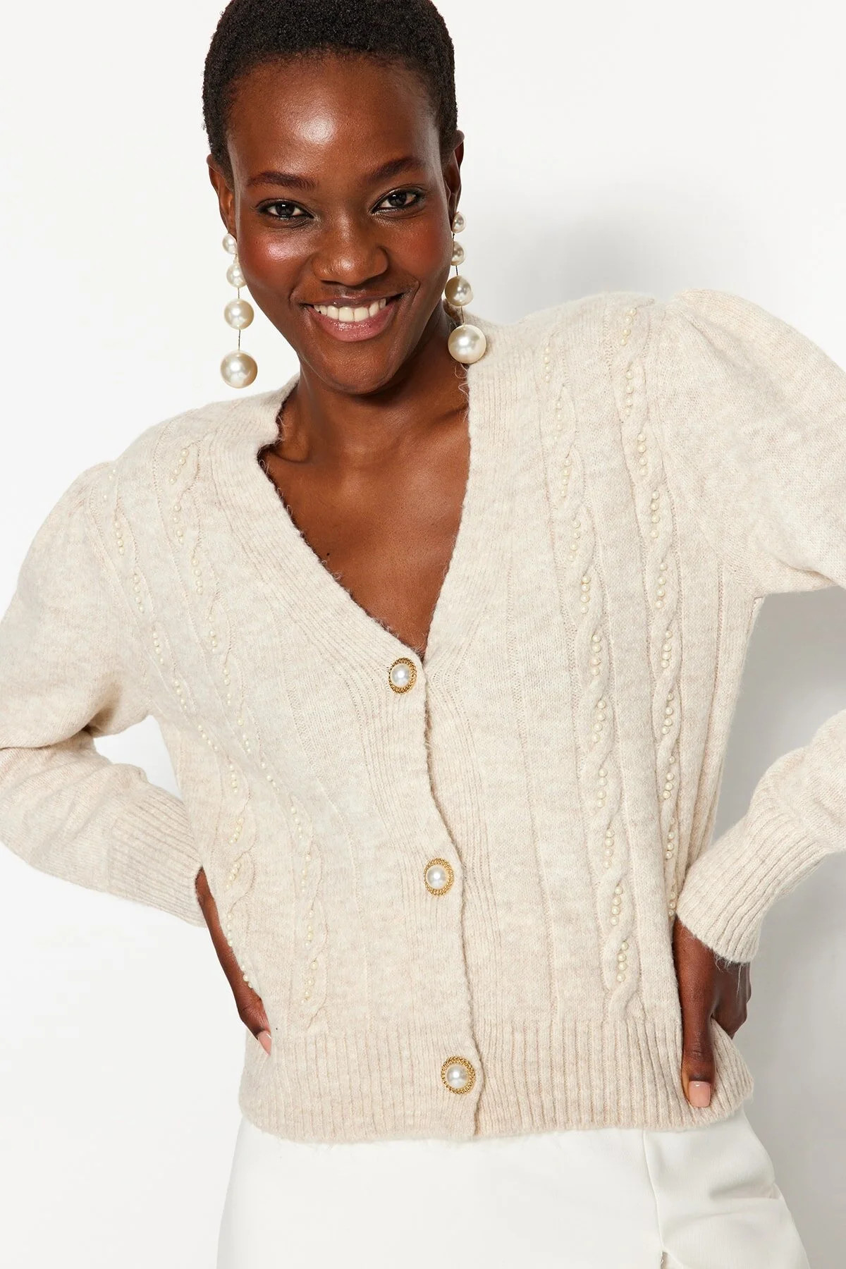 Trendyol Collection Strickjacke - Beige - Regular Fit | Trendyol DE