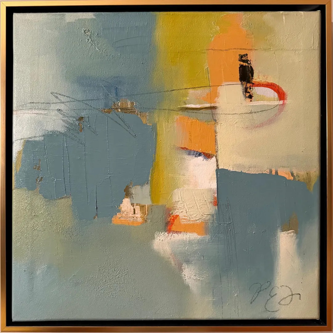 Framed Original Oil Painting - Abstract Hues, Textured Design | Etsy (US)