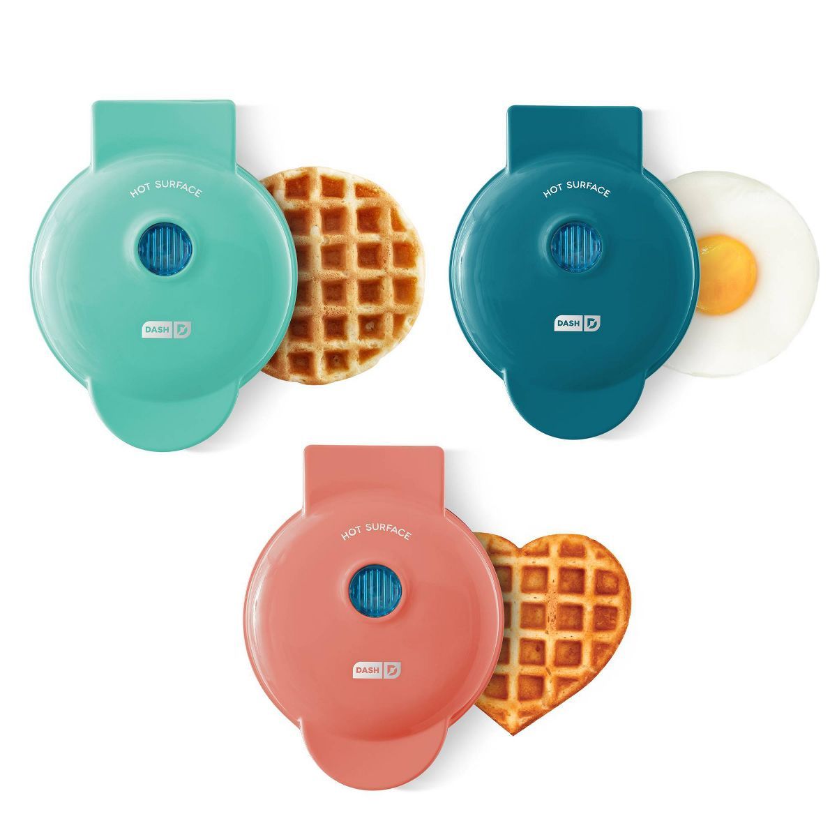 Dash Mini Waffle Maker, Griddle and Heart Waffle Maker - 3-Piece Set | Target