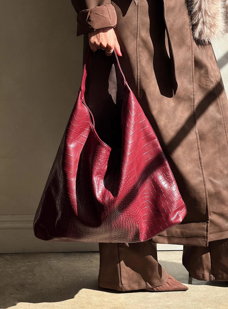 Treat Me Nice Oversized Shoulder Bag Red | Princess Polly US