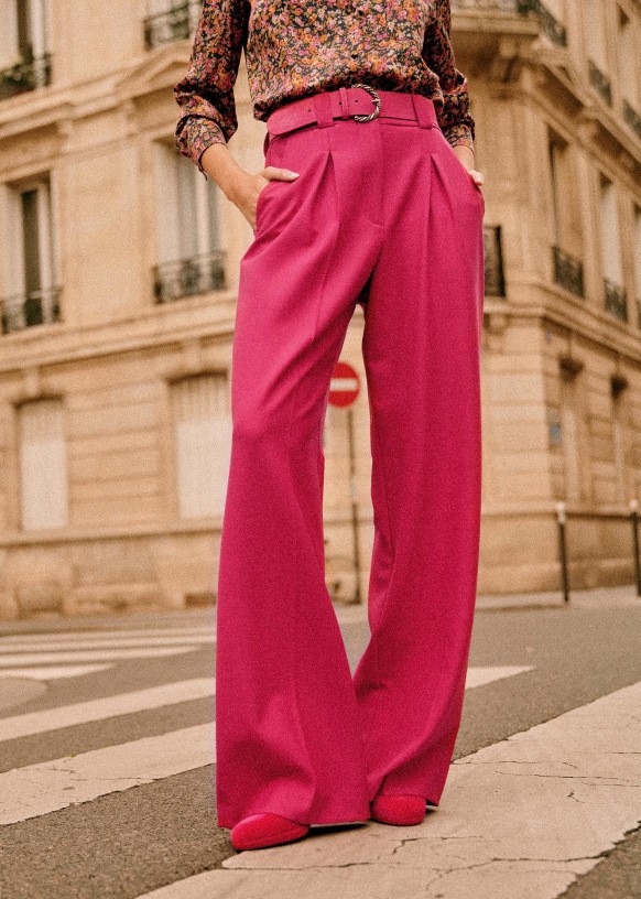 Hose Théophile - Fuchsia - Recyceltes Polyester - Sézane | Sezane Paris