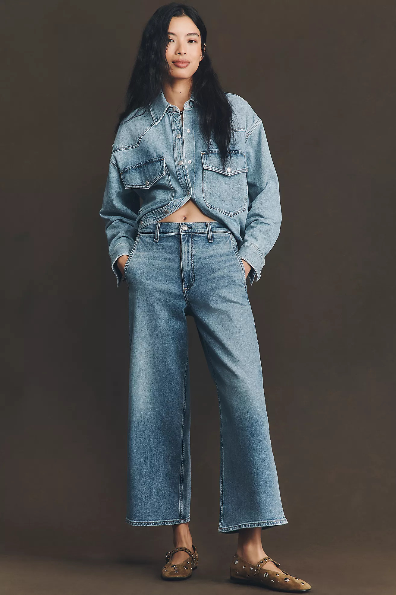 rag & bone Andi High-Rise Crop Wide-Leg Jeans | Anthropologie (US)