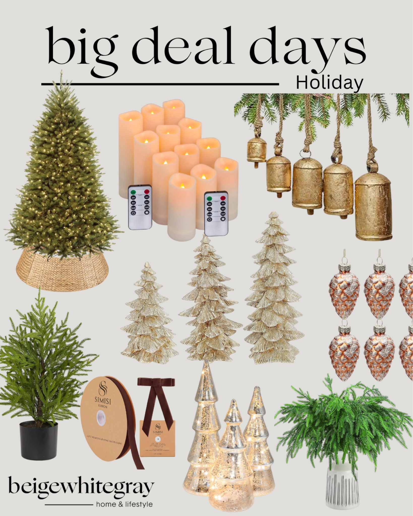Holiday Decor Finds

Holiday decor  Christmas decor  Christmas home decor  holidsy home decor  ribbons  Christmas tree  faux tree  tree skirt  candles  rustic bells  BeigeWhiteGray

#LTKxPrimeDay #LTKSeasonal #LTKHoliday