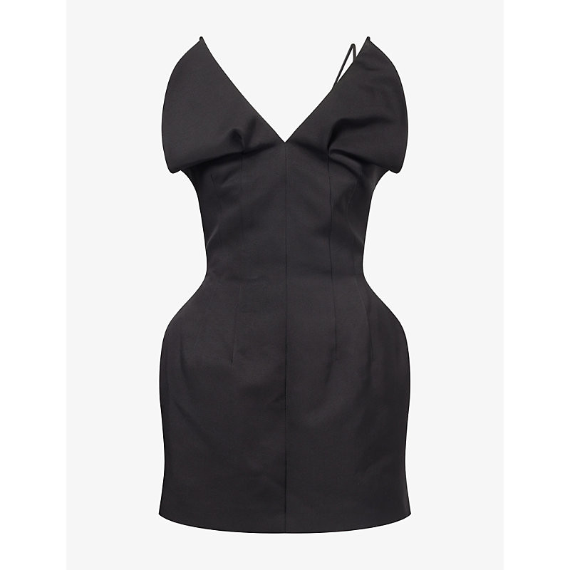 Magda Butrym Womens Black Padded Crepe Mini Dress 6 | Selfridges