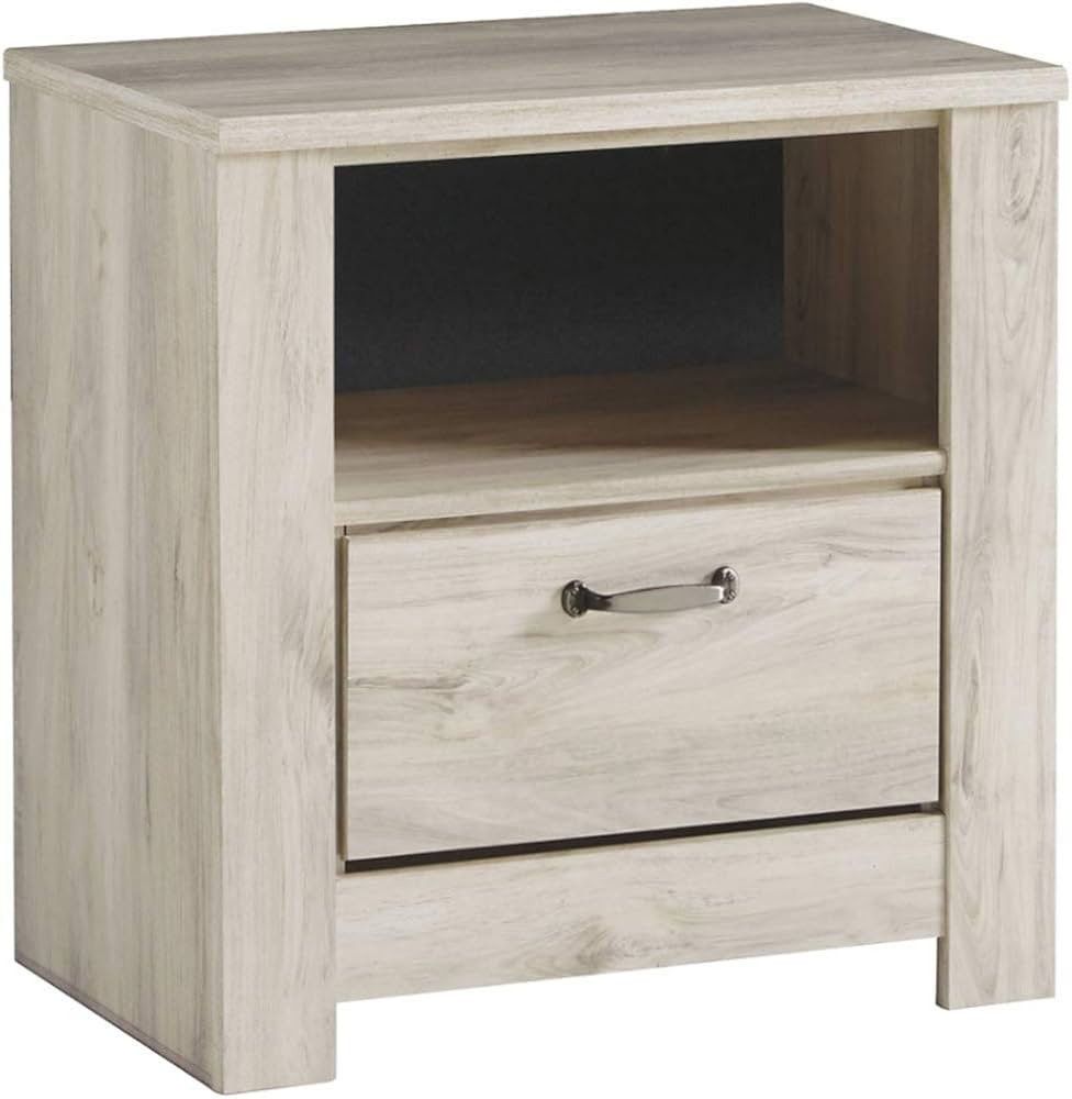 Signature Design by Ashley Bellaby Farmhouse 1 Drawer Nightstand with 1 Storage Cubby & Slim-Prof... | Amazon (US)