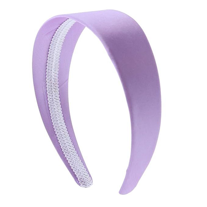 Lavender 2 Inch Wide Satin Hard Headband with No Teeth (Motique Accessories) | Amazon (US)