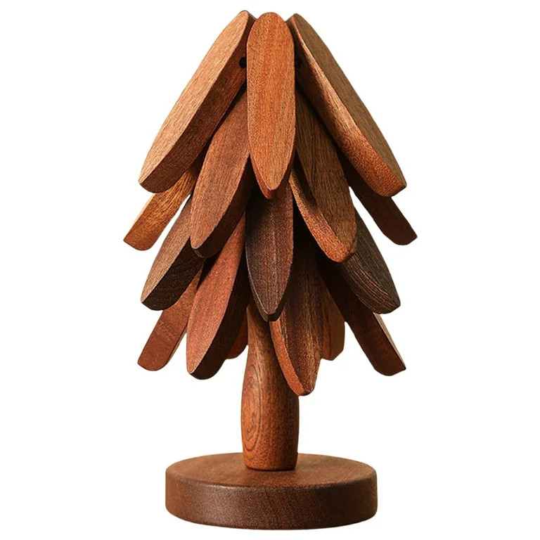 Luluganb Wooden Trivets for Hot Dishes,Tree Shape Trivet Set,Wooden Christmas Tree Trivets for Ho... | Walmart (US)