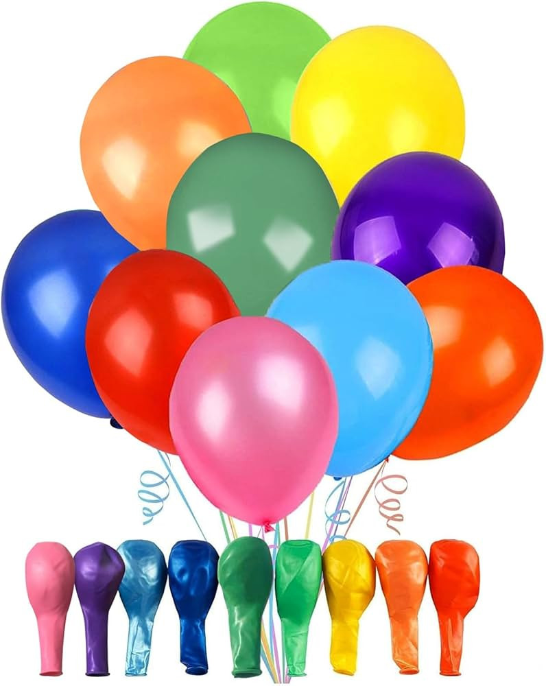 Muticolor Latex Balloons Colorful 100 pieces 10 Inches Assorted Color 9 Bright Color Party Balloo... | Amazon (US)