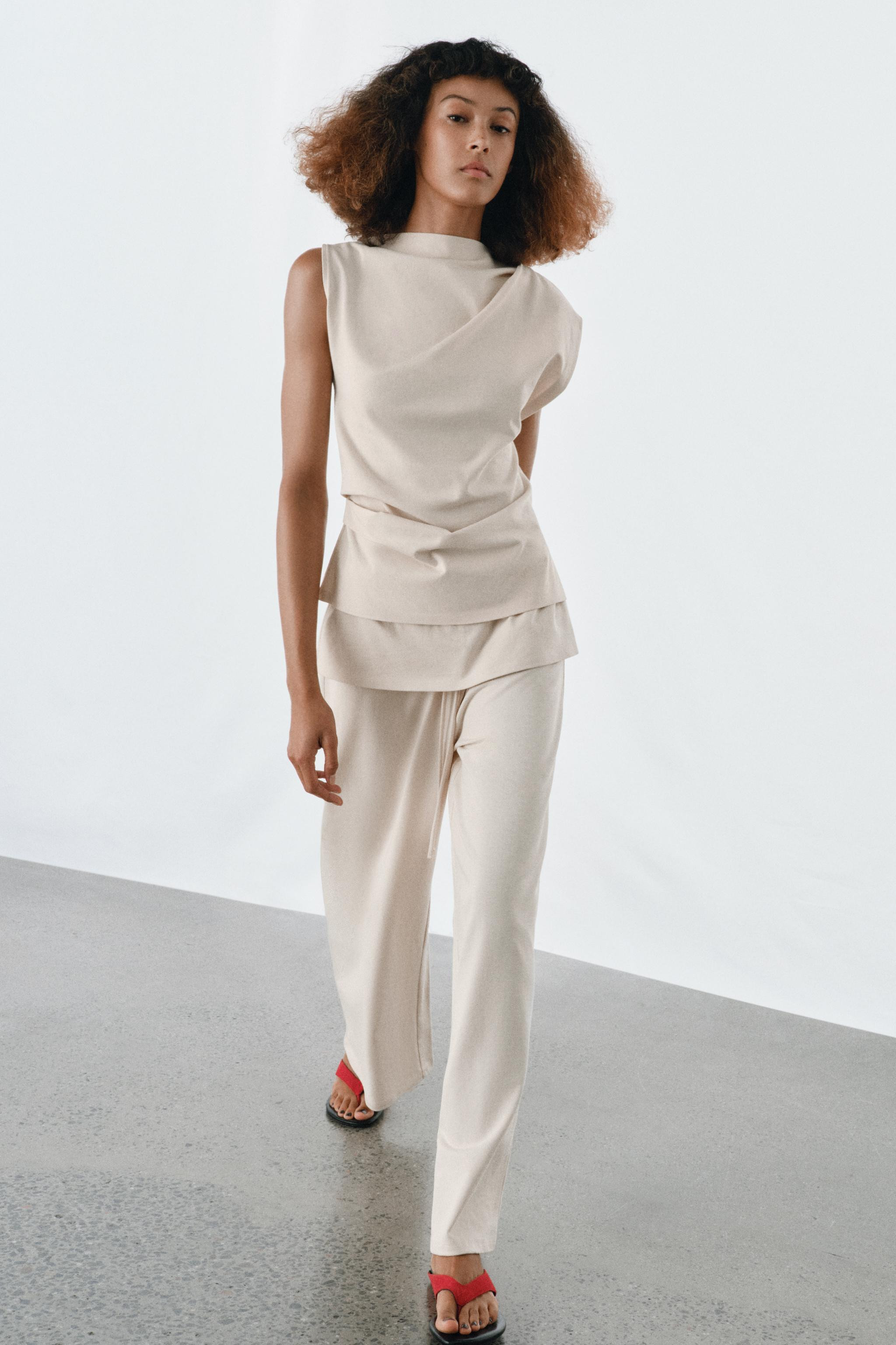 HEAVY COTTON SASH TROUSERS | Zara UK