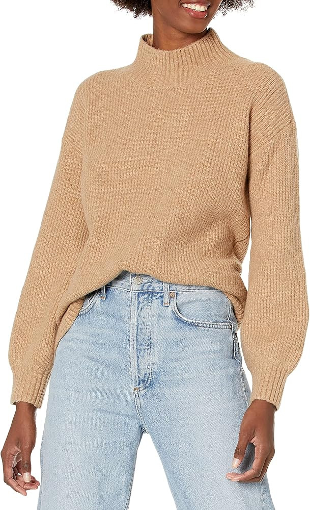 Goodthreads Women's Boucle Shaker Stitch Balloon-Sleeve Sweater | Amazon (US)