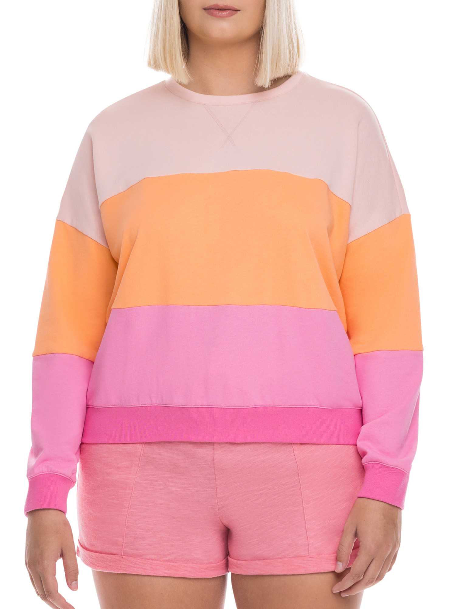 kindly Yours Colorblock Pullover Lounge Sweatshirt (Women's) | Walmart (US)