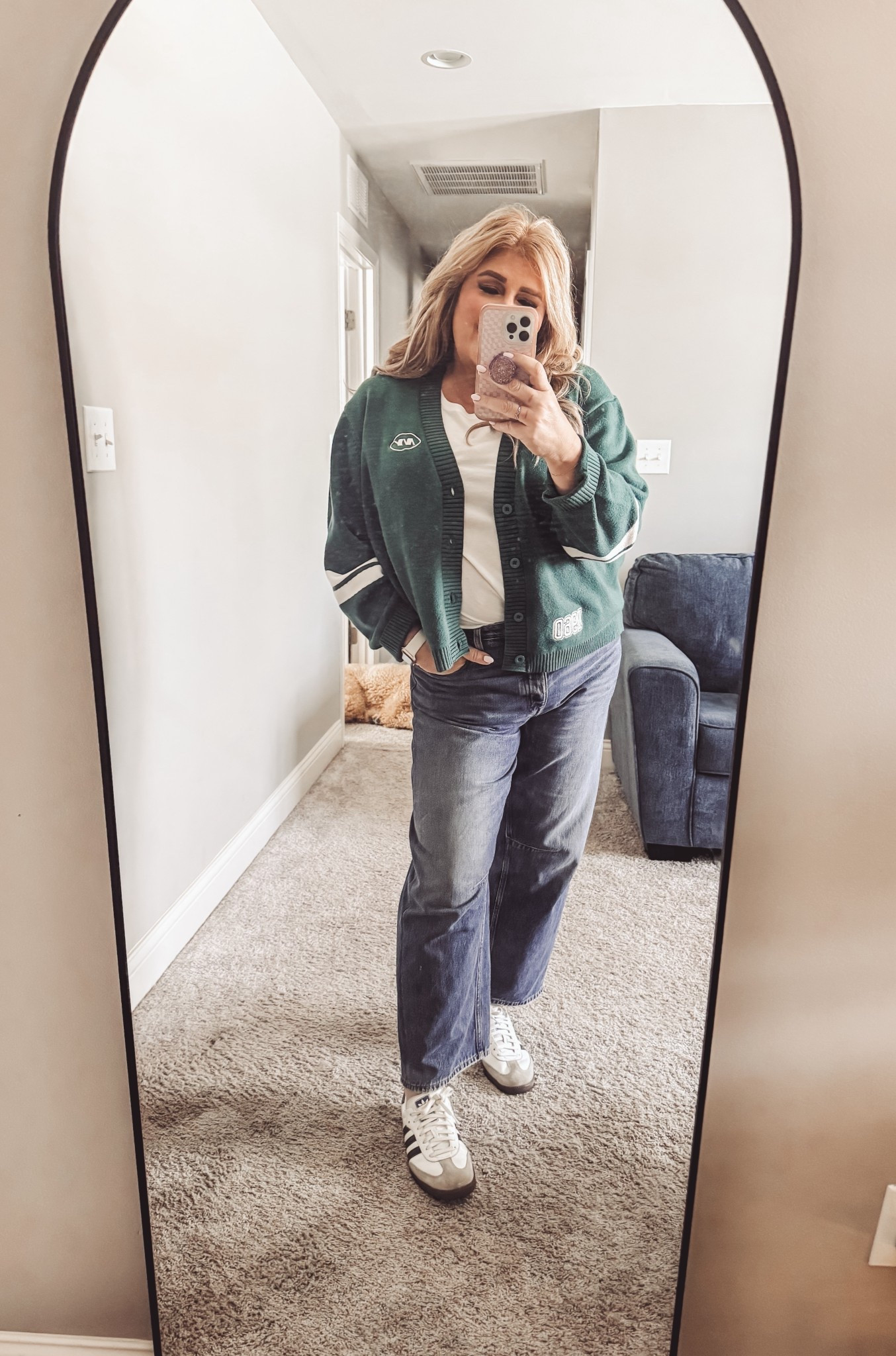 My favorite jeans are on sale at Madewell! These darted barrel legs are super flattering and will hold up foreverrrr! Paired with my sambas for church :)

#LTKootd #LTKSaleAlert #LTKMidsize