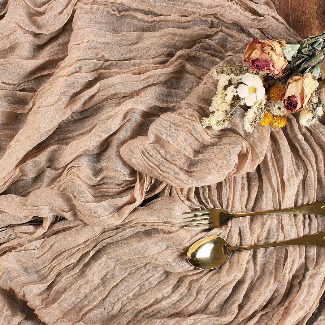 Deep Khaki Cheesecloth Table Runner 10FT Boho Rustic Sheer Cheese Cloth Table Runners 120 Inch Ga... | Amazon (US)
