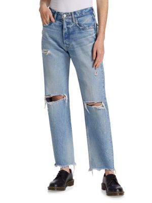 Odessa Ripped Straight-Leg Jeans | Saks Fifth Avenue OFF 5TH