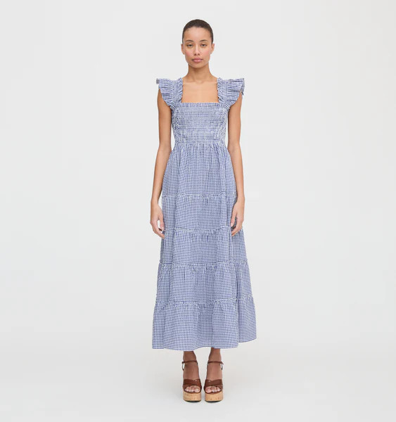 The Ellie Maxi Nap Dress - Navy Gingham | Hill House Home US