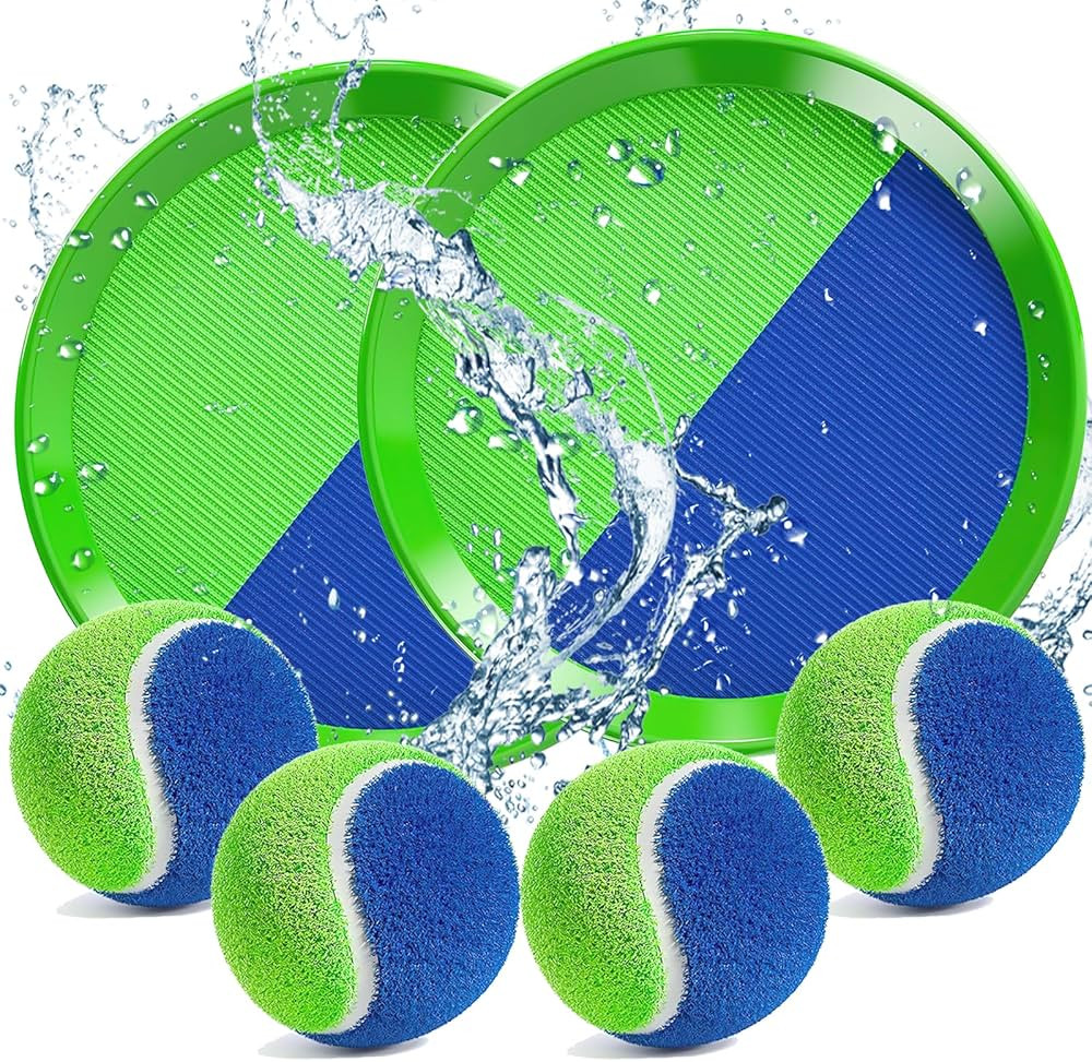 Toss Ball and Catch Set Toss Paddle Catch Ball Game Beach Toys Back Yard Pool Outdoor Throw Stick... | Amazon (US)