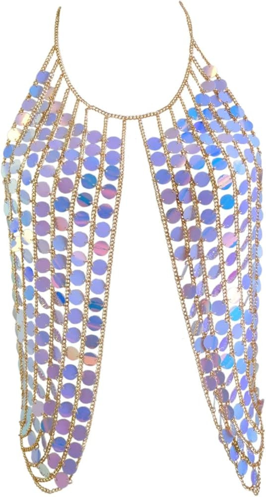 Yixin Women's Sexy Harness Waist Bikini Chain Bra Body Chain Shoulder Necklace for Women Color Se... | Amazon (US)