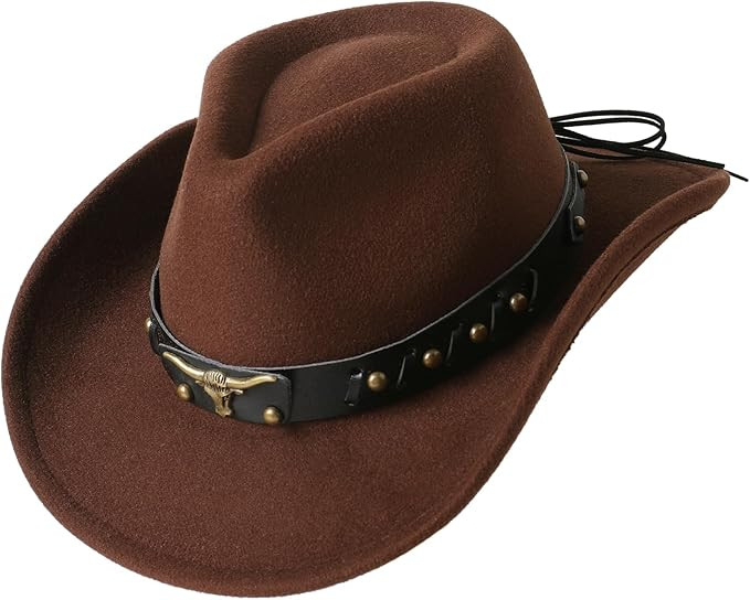 Jastore Western Cowboy Hat for Kids Boy Girl Classic Cowboy Cowgirl Dress Up Hat with Buckle Belt | Amazon (US)