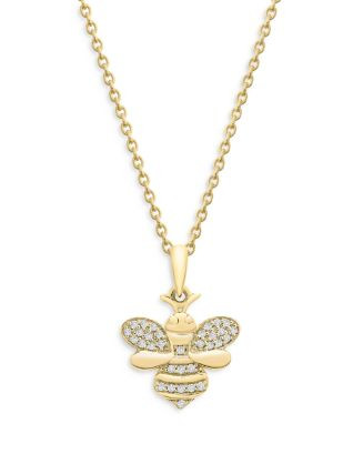 Diamond Bee Pendant Necklace in 14K Yellow Gold, 0.10 ct. t.w. - 100% Exclusive | Bloomingdale's (US)