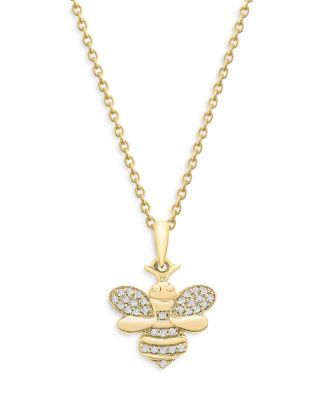 Diamond Bee Pendant Necklace in 14K Yellow Gold, 0.10 ct. t.w. - 100% Exclusive | Bloomingdale's (US)