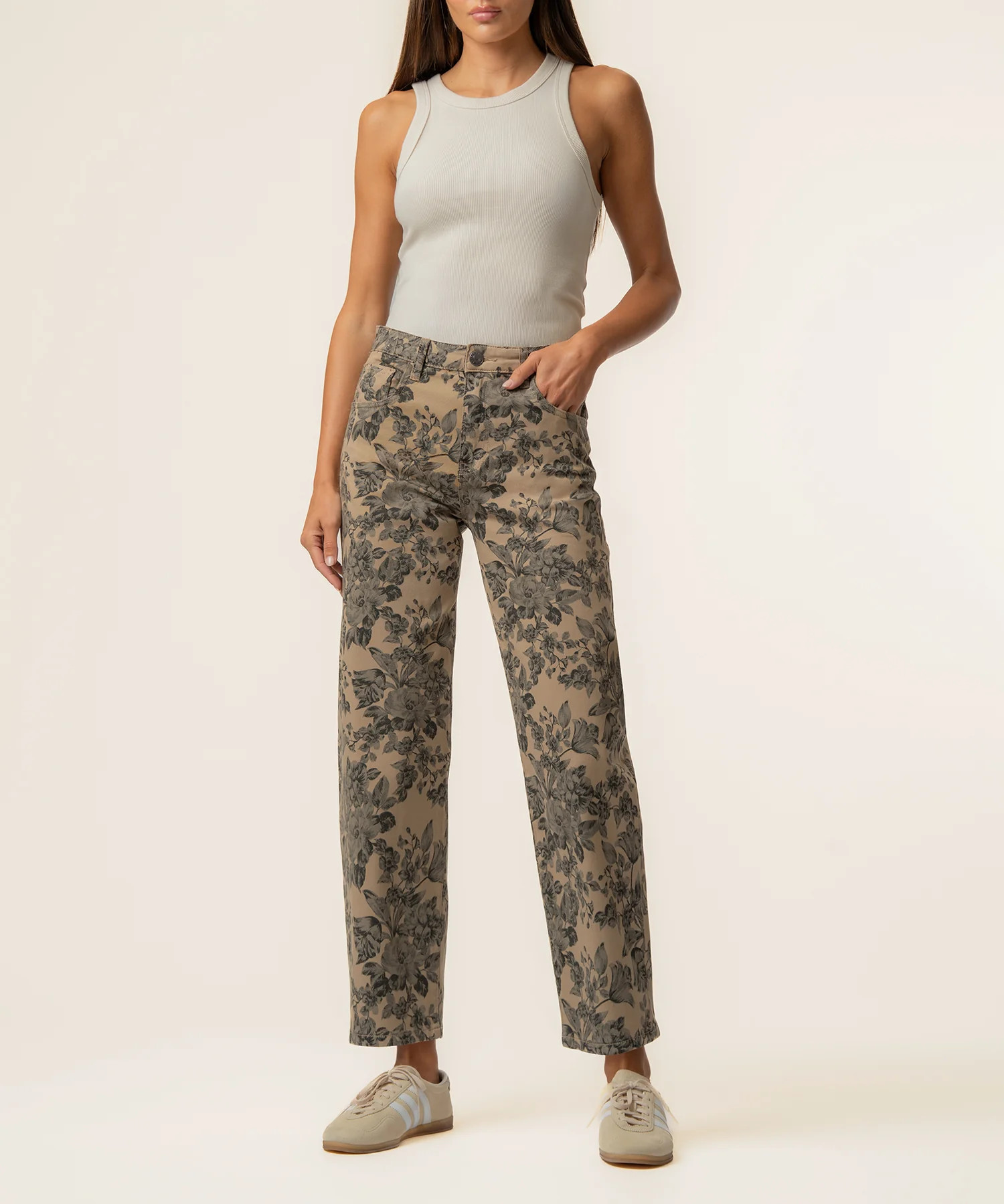 Ashton Twill High Rise Relaxed Leg in Sand - Kut from the Kloth | Kut From Kloth