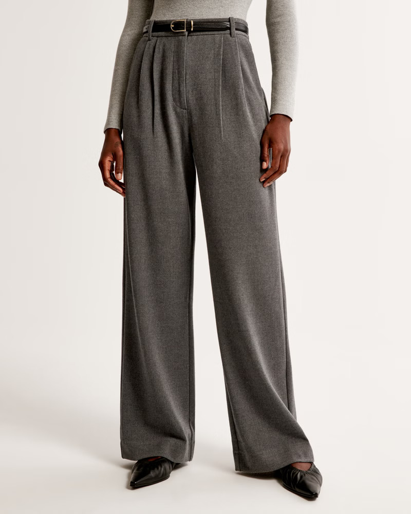 Women's A&F Sloane Tailored Brushed Suiting Pant | Women's New Arrivals | Abercrombie.com | Abercrombie & Fitch (US)