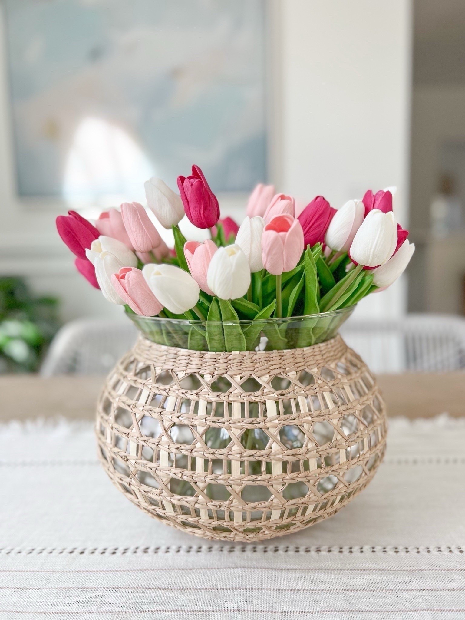 These are some of my favorite real-touch tulips (from Amazon), and they are so affordable! Vase is currently on sale as well! 
-
coastal home decor, spring home decor, spring blooms, faux flowers, faux tulips, amazon flowers, amazon tulips, amazon spring decor, woven vases, oversized vases, serena & lily vase, cayman vase, coastal vases, large vases, round vases, dining room decor, dining table decor, coastal artwork, abstract artwork, coastal wall decor, dining table centerpiece, oversized art, blue artwork, valentine's day decor, amazon finds, amazon home finds, amazon home decor, serena & lily decor 

#LTKHome