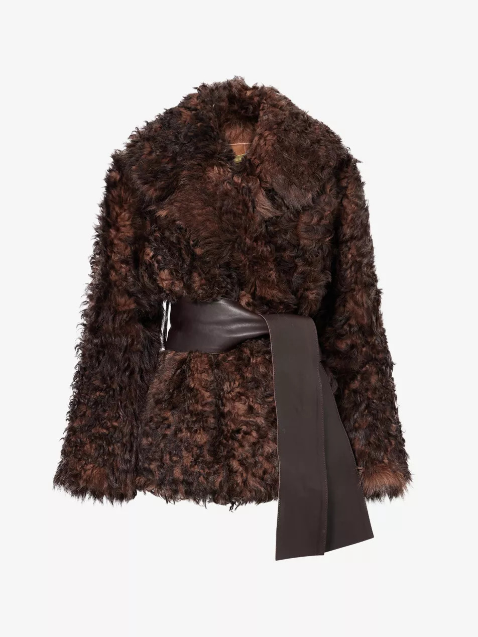 Noa Belted Shearling Jacket | Selfridges