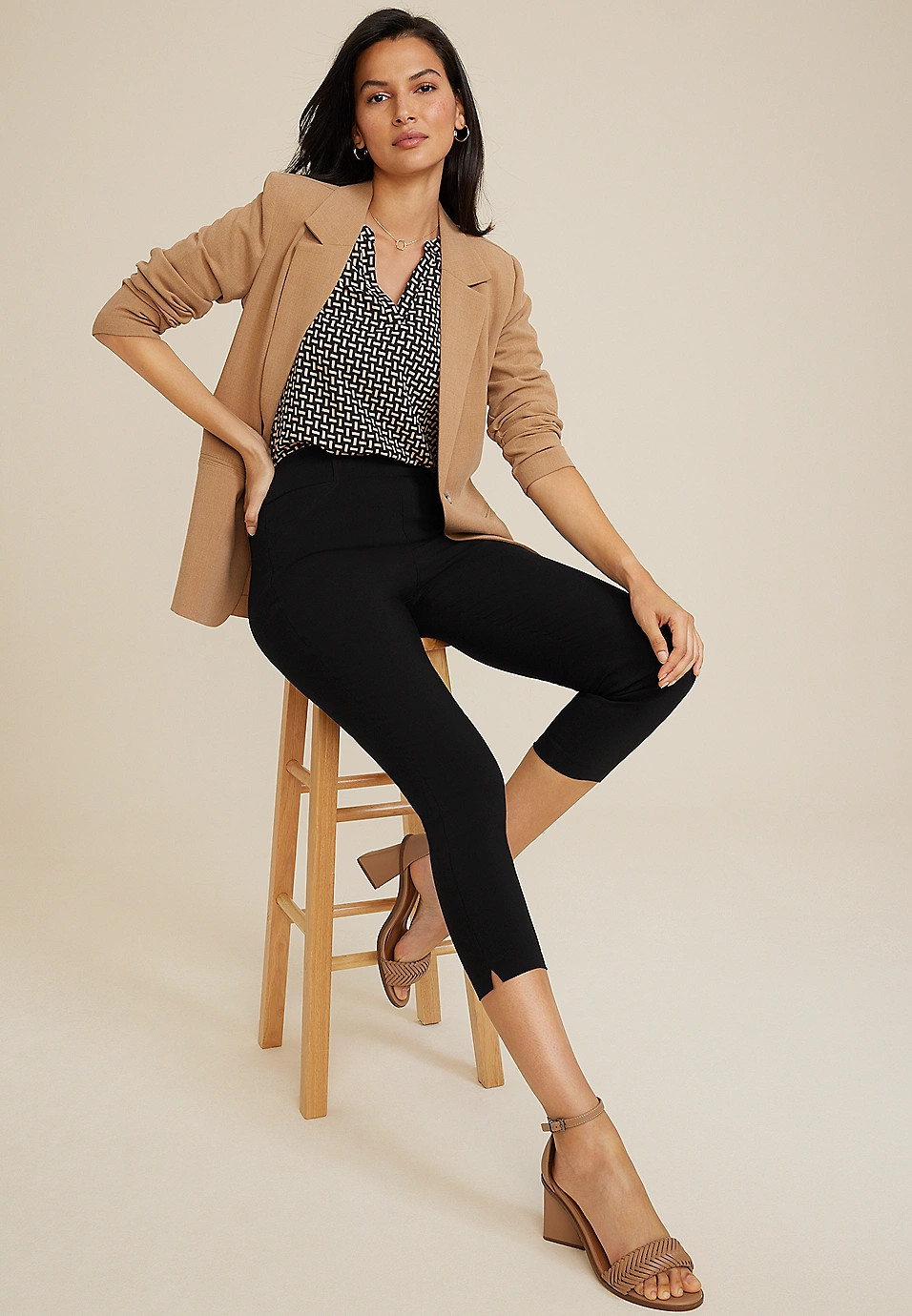 Bengaline High Rise Skinny Cropped Dress Pant | Maurices