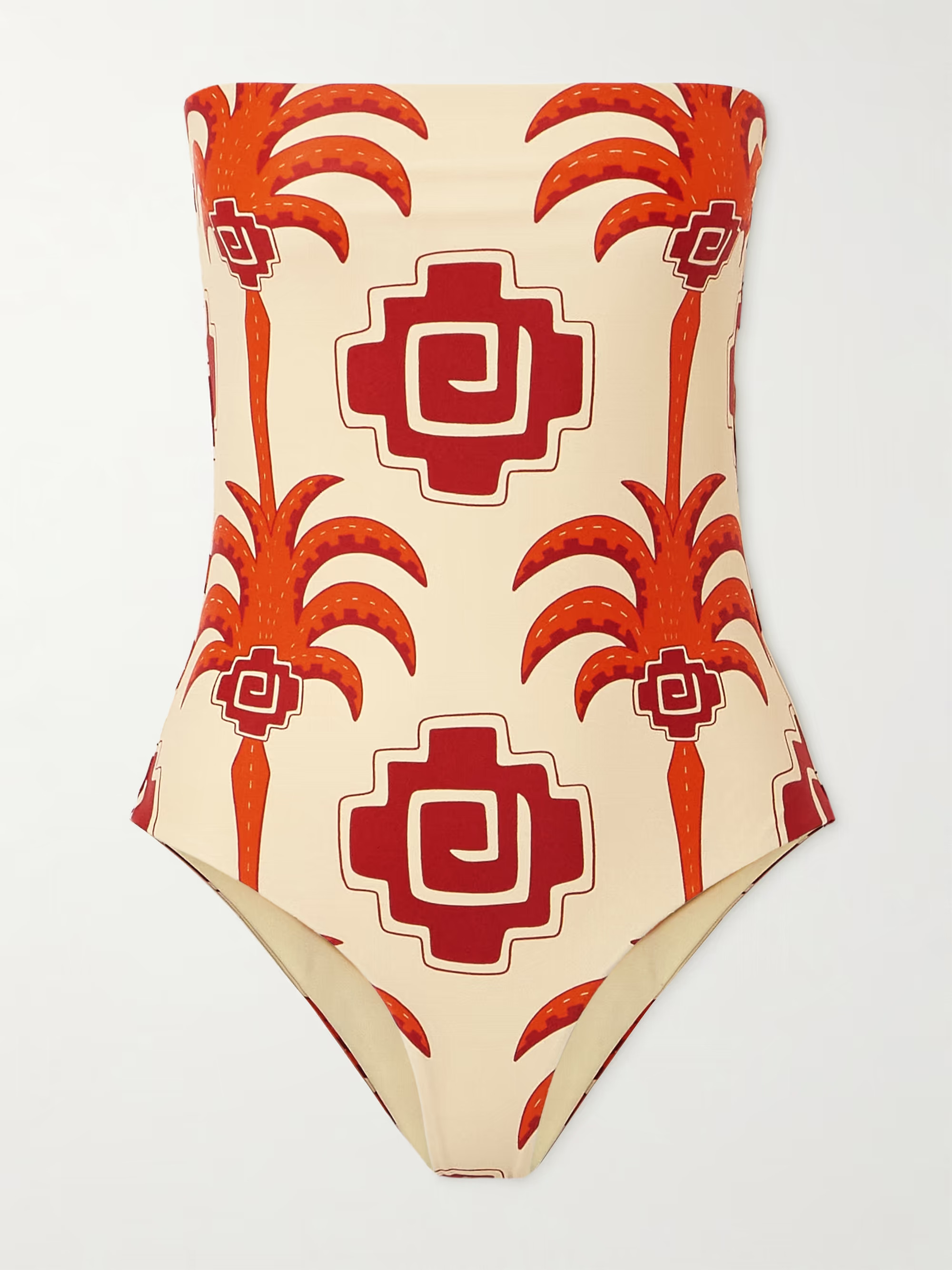 Alta Mar strapless printed recycled swimsuit | NET-A-PORTER (US)