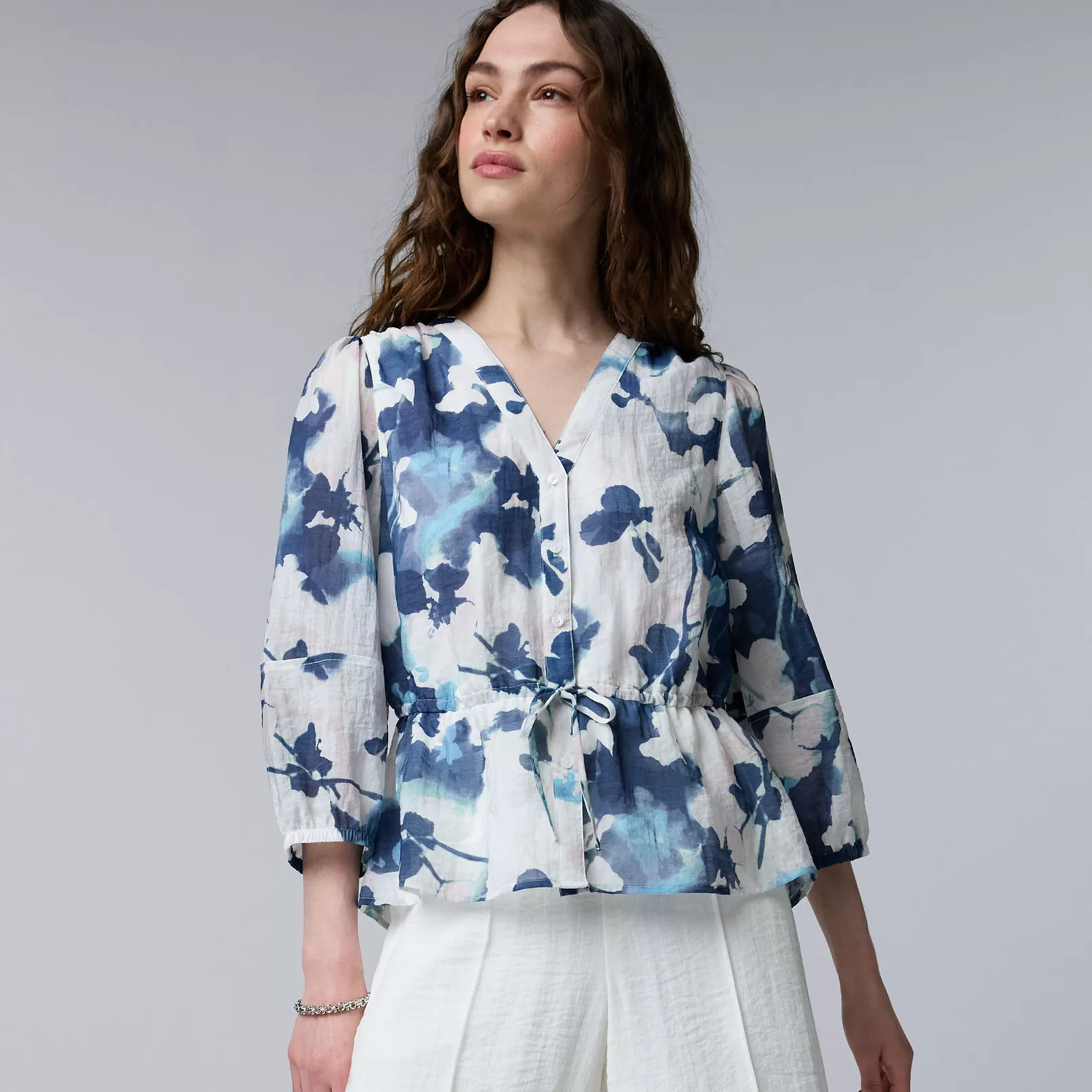 Petite Simply Vera Vera Wang Drawcord Waist Top | Kohl's