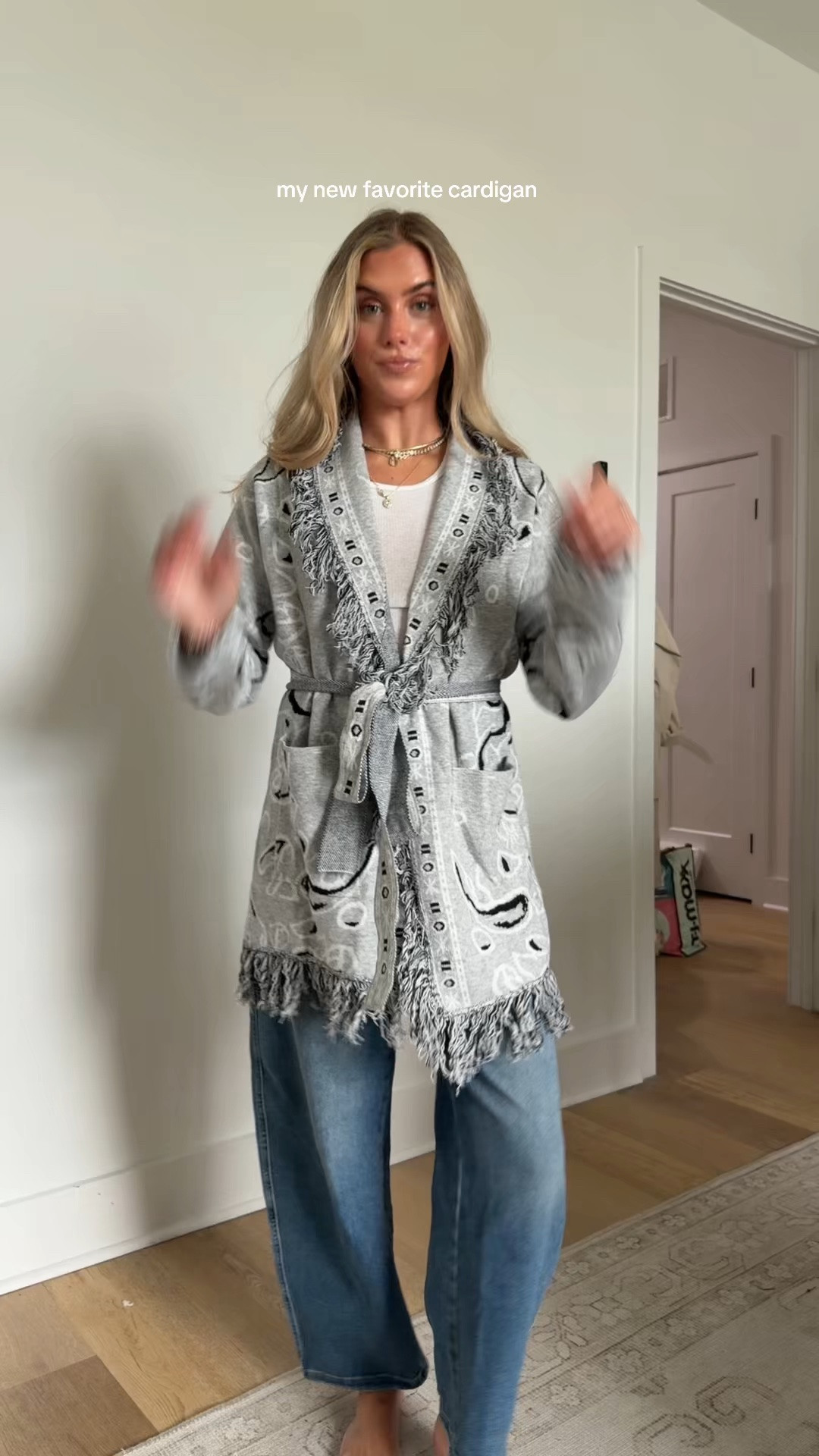 Amazon size small Tankaneo Womens Fringe Cardigan Long Sleeve Paisley Sweaters with Belt Open Front Wrap Sweater, Trendy Bandana Print, Fall Tassel Cardigan with Pocket, 2026 Fall Winter Fashion
