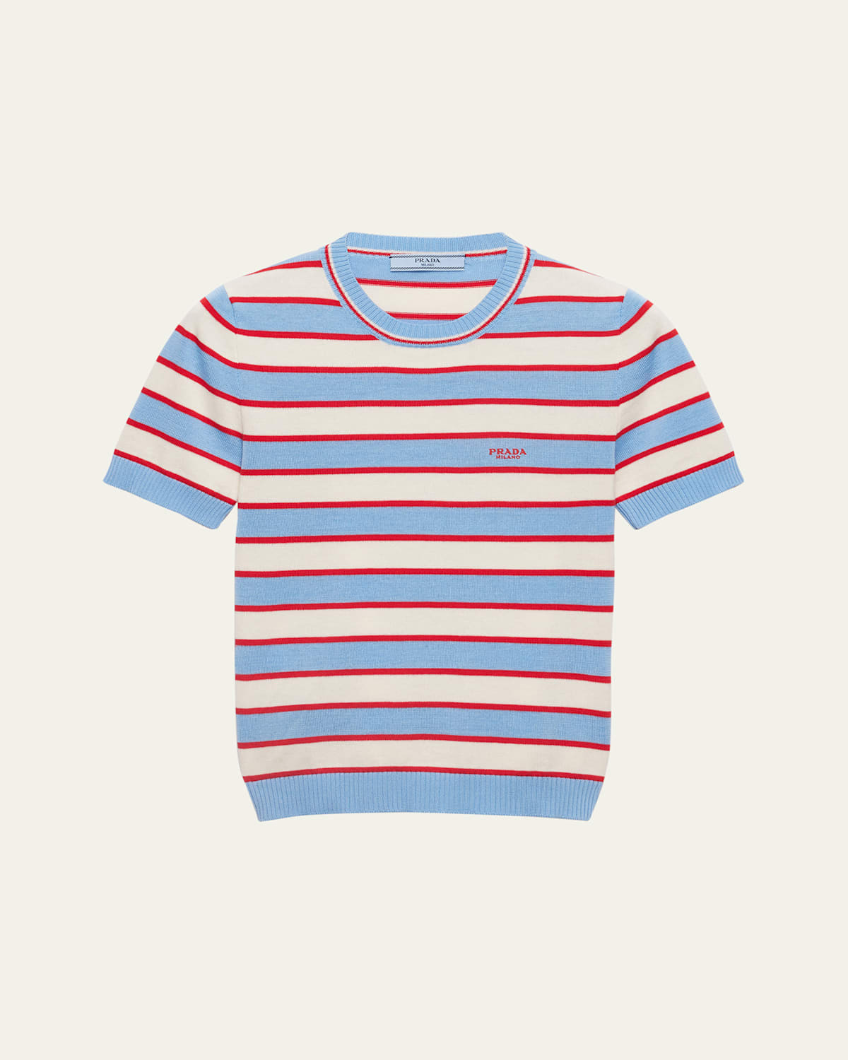Striped Short Sleeve Cotton Sweater | Bergdorf Goodman
