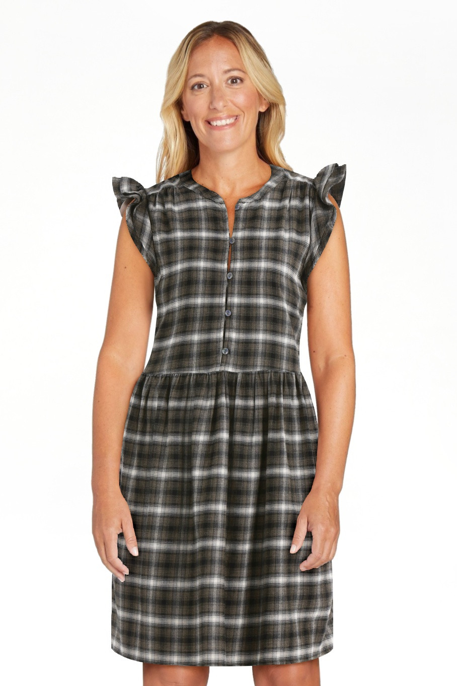 Time and Tru Women's Cotton Mini Dress with Flutter Sleeves, Sizes XS-XXXL | Walmart (US)