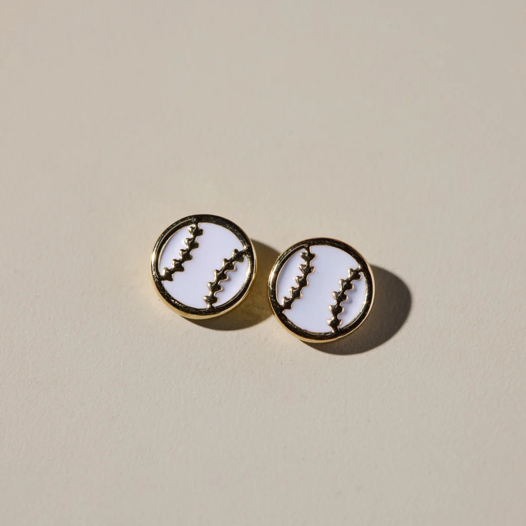 Baseball Studs | Nickel and Suede