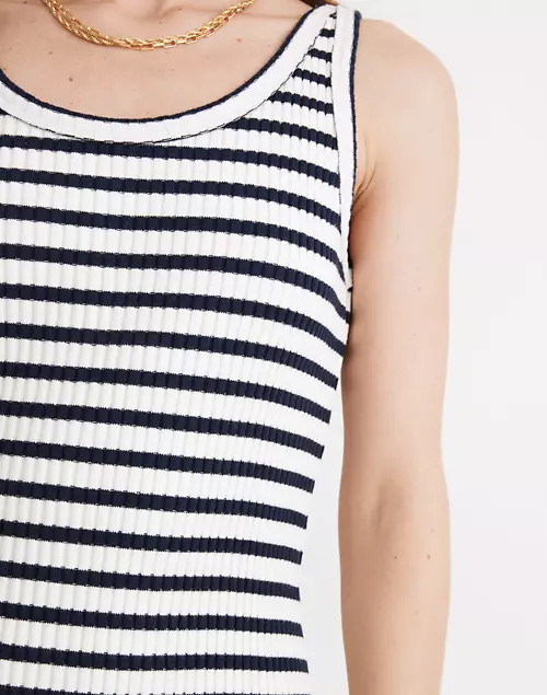 Ribbed Tank Scoop Midi Dress in Stripe | Madewell
