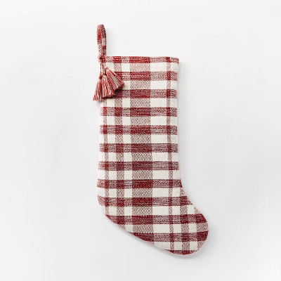8" x 20" Holiday Stocking Cotton with Braided Tassels Red - Threshold™ designed with Studio McG... | Target