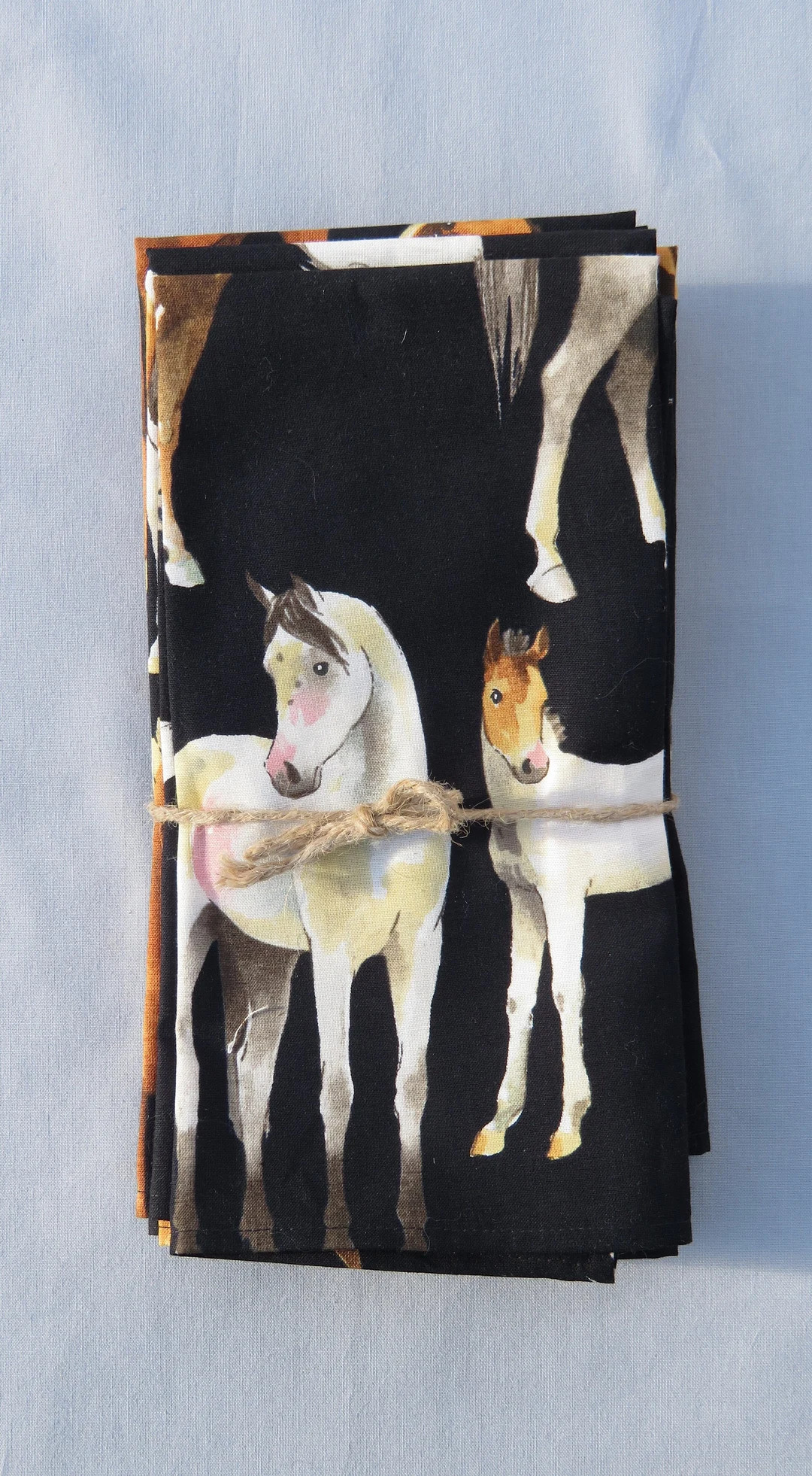 Love of Horses Black Napkins set of 6 100% Cotton | Etsy (US)