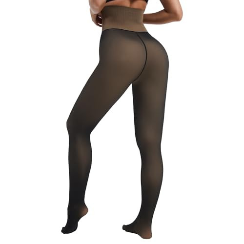 Fleece Lined Tights for Women, Thermal Warm Black Tights,Fleece Lined Pantyhose Sheer Stockings High Waisted for Winter | Amazon (US)