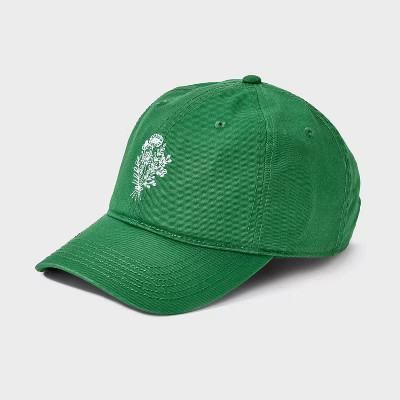 Embroidered Flower Baseball Hat - Mighty Fine Green | Target
