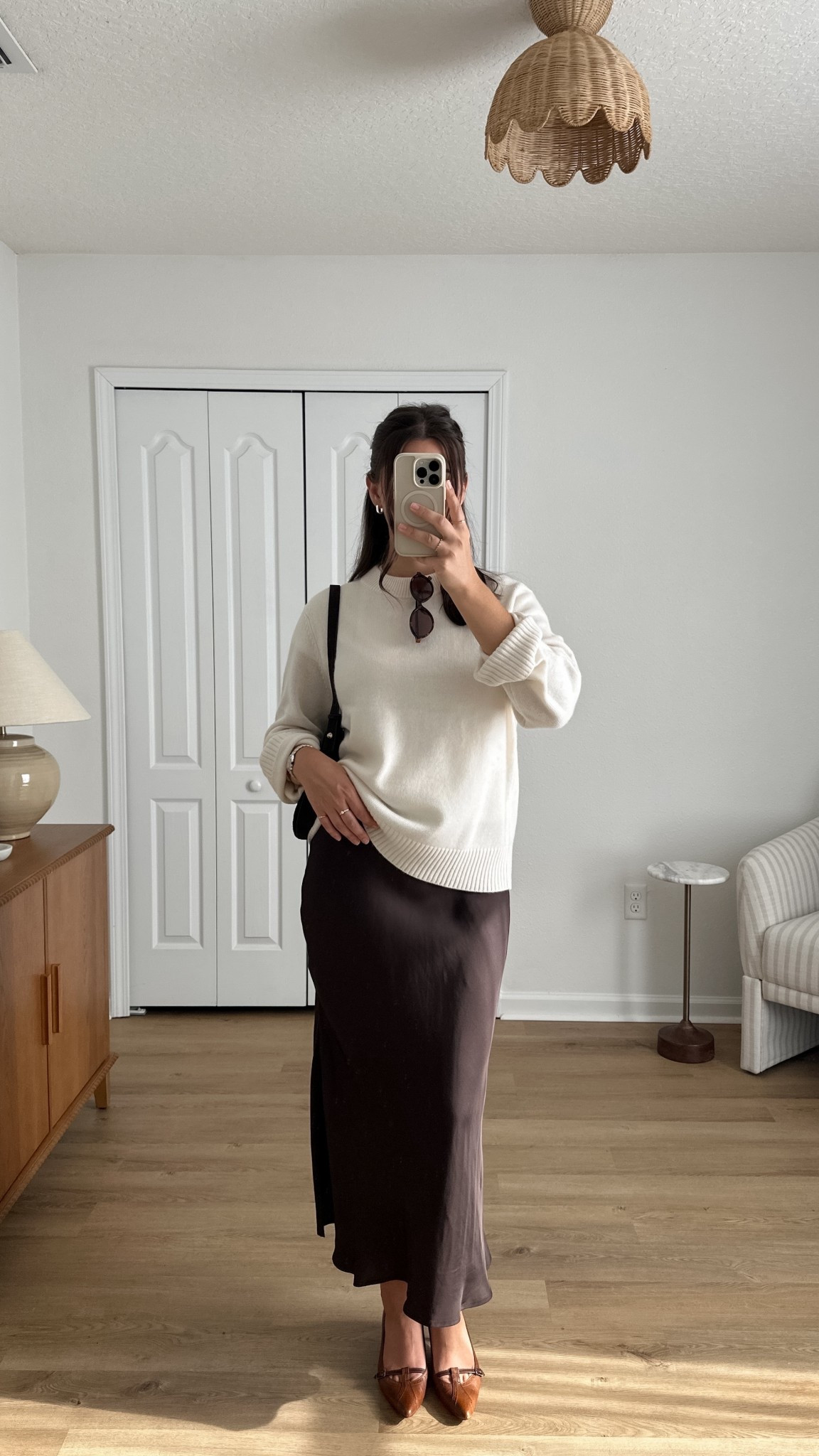 Simple but put together dinner look! Wearing small sweater, xs skirt, shoes were thrifted (Lauren by Ralph Lauren) 

#LTKStyleTip #LTKSaleAlert #LTKSeasonal