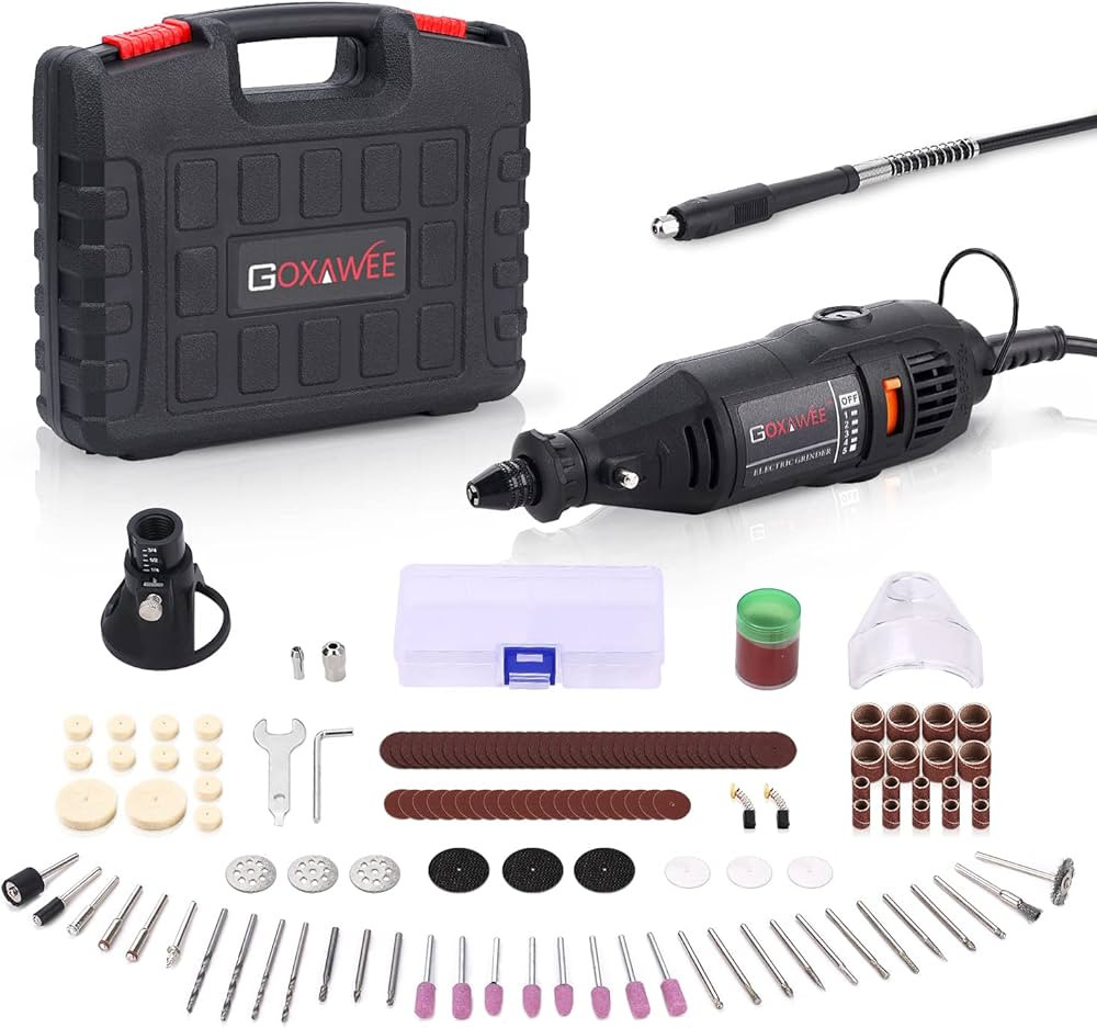 GOXAWEE Rotary Tool Kit with MultiPro Keyless Chuck and Flex Shaft -140pcs Accessories Variable S... | Amazon (US)