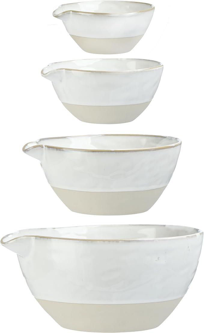 Creative Co-Op Stoneware White Batter (Set of 4) Bowls | Amazon (US)
